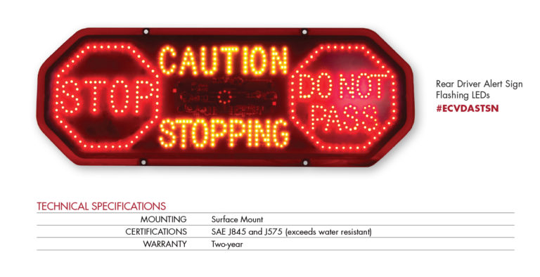 Rear Driver Alert Stop Sign